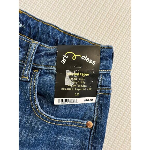 Art Class Relaxed Taper High Rise Ankle Length Jeans - Girls 12 - Picture 4 of 4